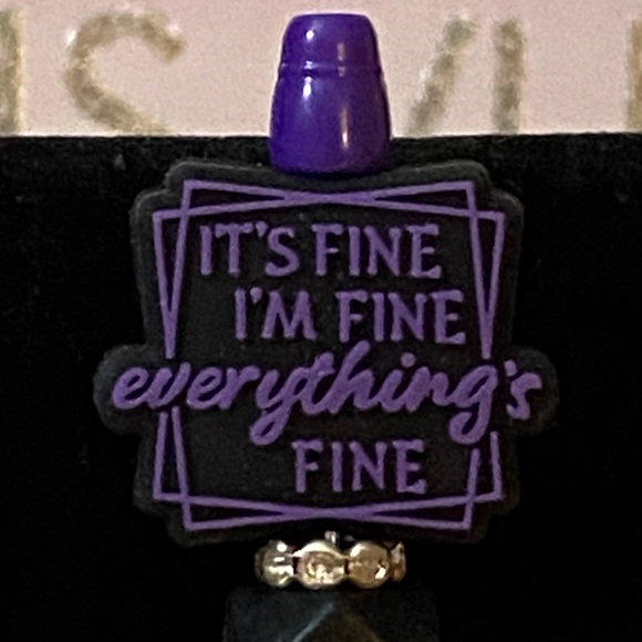 Purple and Black Beaded Pen 🖊️ - Picture 1 of 4